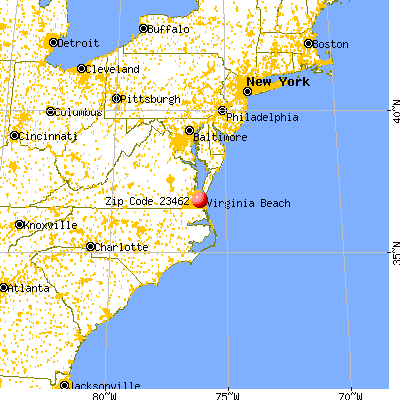 Virginia Beach, VA (23462) map from a distance