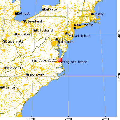 Norfolk, VA (23521) map from a distance