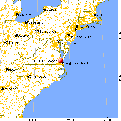 Hampton, VA (23663) map from a distance