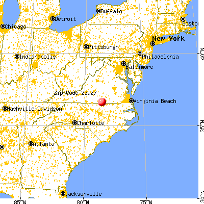 Clarksville, VA (23927) map from a distance