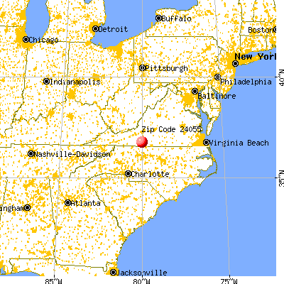 Oak Level, VA (24055) map from a distance