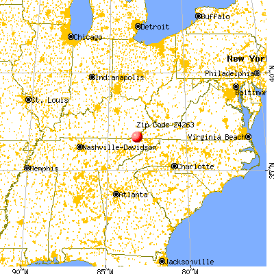 Jonesville, VA (24263) map from a distance