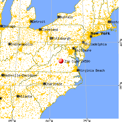 Scottsville, VA (24590) map from a distance