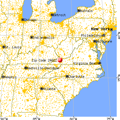 Raven, VA (24612) map from a distance