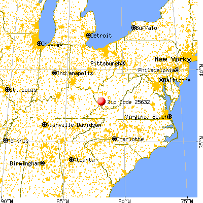 Neibert, WV (25632) map from a distance