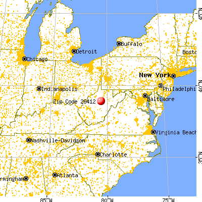 Burnsville, WV (26412) map from a distance