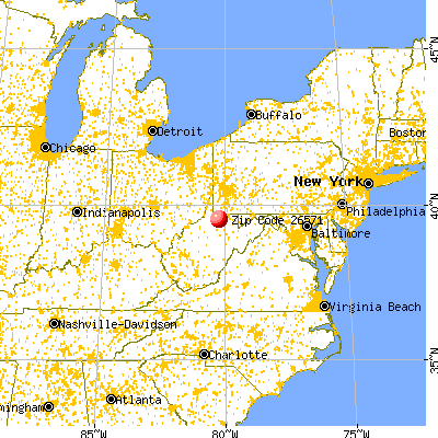 Farmington, WV (26571) map from a distance