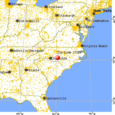 Candor, NC (27229) map from a distance