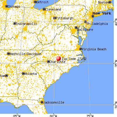 Gulf, NC (27252) map from a distance