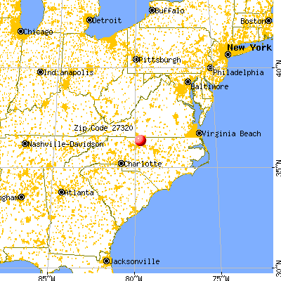 Reidsville, NC (27320) map from a distance