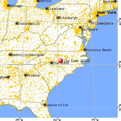 Robbins, NC (27325) map from a distance