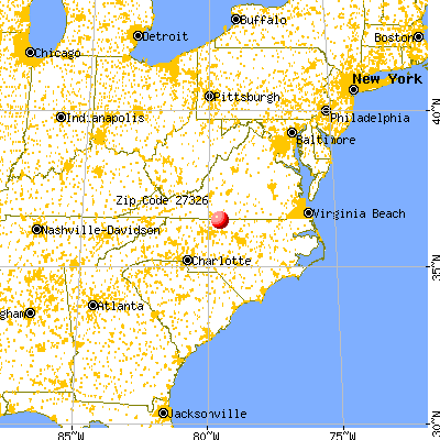 Ruffin, NC (27326) map from a distance