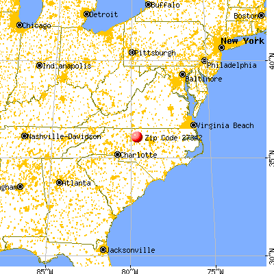 Sedalia, NC (27342) map from a distance