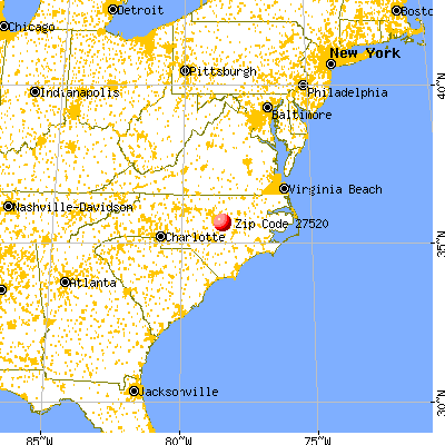 Clayton, NC (27520) map from a distance