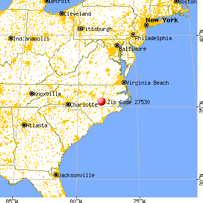 Goldsboro, NC (27530) map from a distance