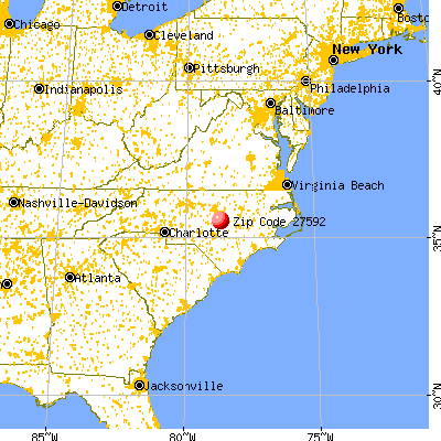 Fuquay-Varina, NC (27592) map from a distance