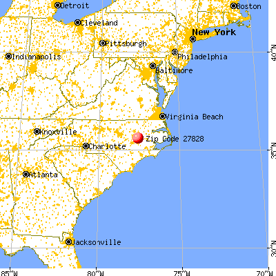 Farmville, NC (27828) map from a distance