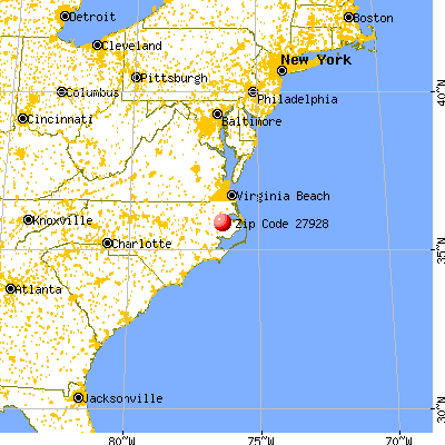 Creswell, NC (27928) map from a distance