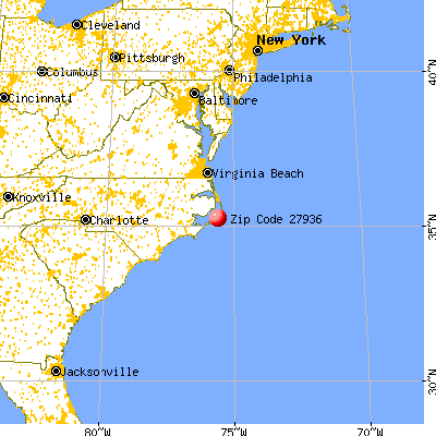 Frisco, NC (27936) map from a distance