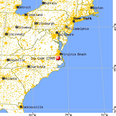 Winfall, NC (27985) map from a distance