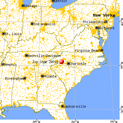 Bostic, NC (28018) map from a distance