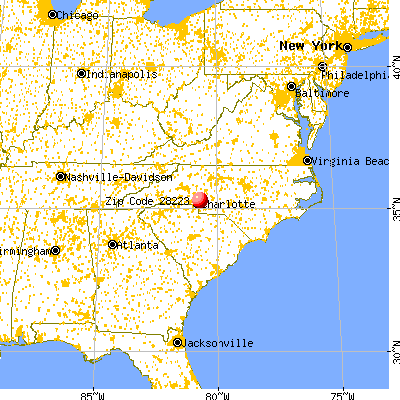 Charlotte, NC (28223) map from a distance