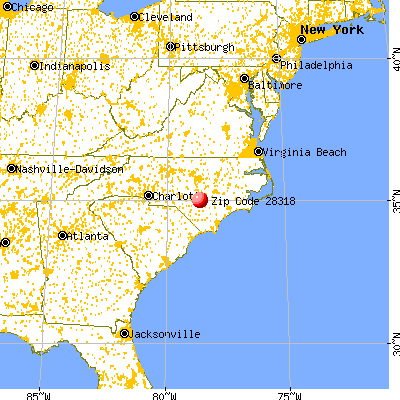 Autryville, NC (28318) map from a distance