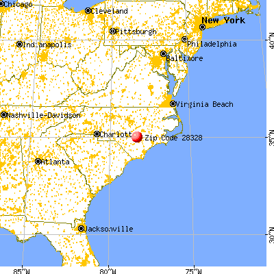 Keener, NC (28328) map from a distance