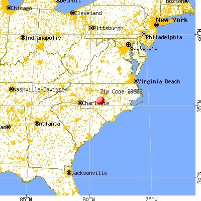 , NC (28368) map from a distance