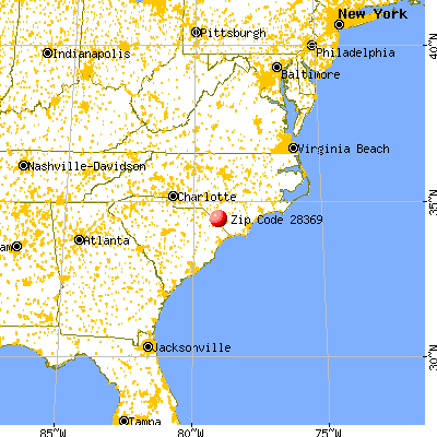 Orrum, NC (28369) map from a distance