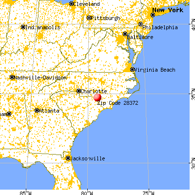 Pembroke, NC (28372) map from a distance