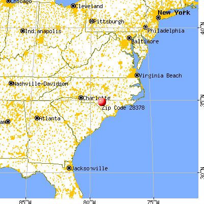 Rex, NC (28378) map from a distance