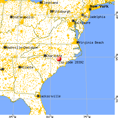 Tar Heel, NC (28392) map from a distance