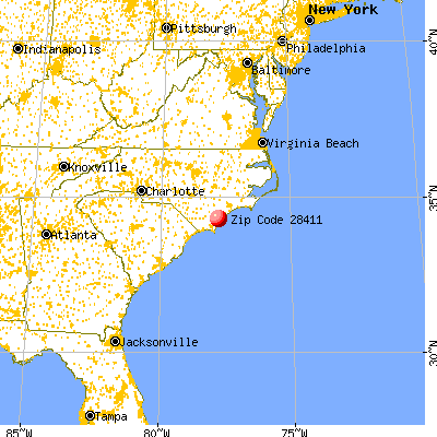 Murraysville, NC (28411) map from a distance