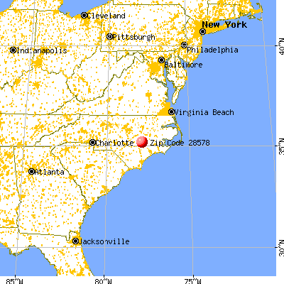 Seven Springs, NC (28578) map from a distance