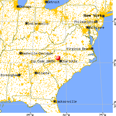 Maiden, NC (28650) map from a distance