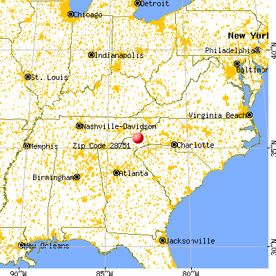 Maggie Valley, NC (28751) map from a distance