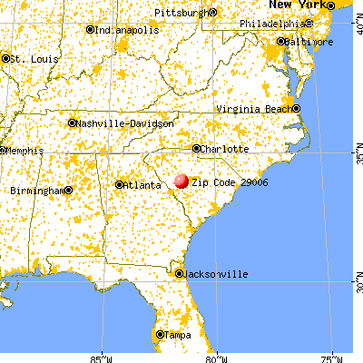 Batesburg-Leesville, SC (29006) map from a distance