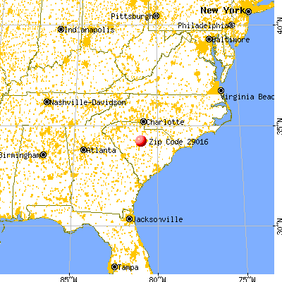 Blythewood, SC (29016) map from a distance