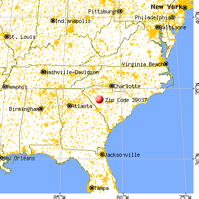 Chappells, SC (29037) map from a distance