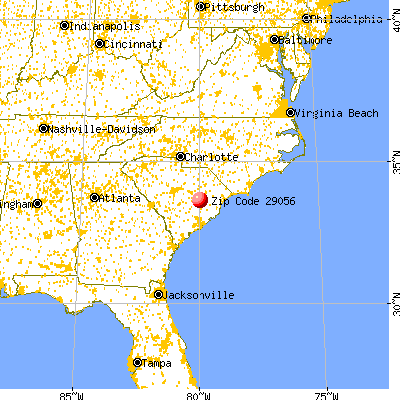 Greeleyville, SC (29056) map from a distance