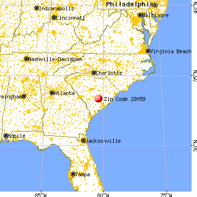 Holly Hill, SC (29059) map from a distance