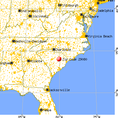 Lynchburg, SC (29080) map from a distance