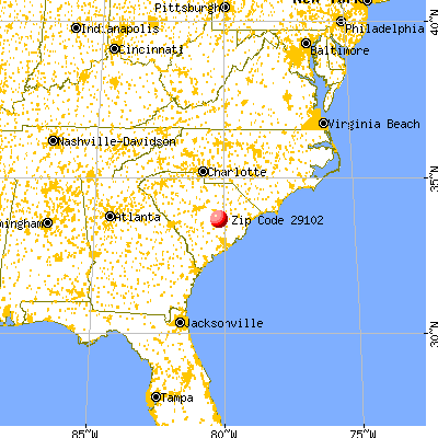 Manning, SC (29102) map from a distance