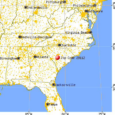 North, SC (29112) map from a distance