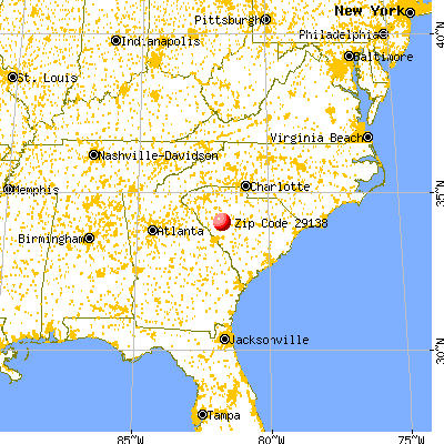 Saluda, SC (29138) map from a distance