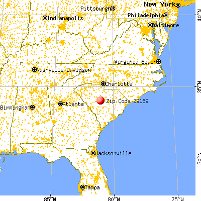 West Columbia, SC (29169) map from a distance