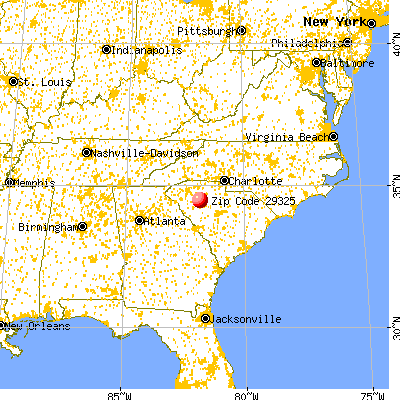Clinton, SC (29325) map from a distance
