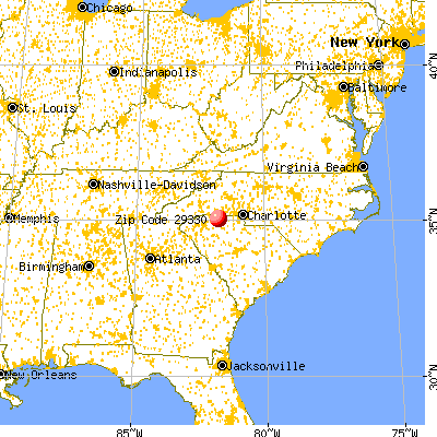 Cowpens, SC (29330) map from a distance