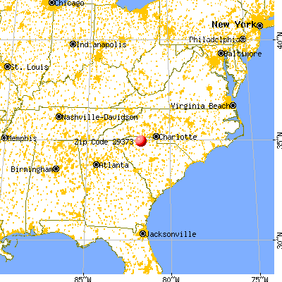 Pacolet, SC (29373) map from a distance